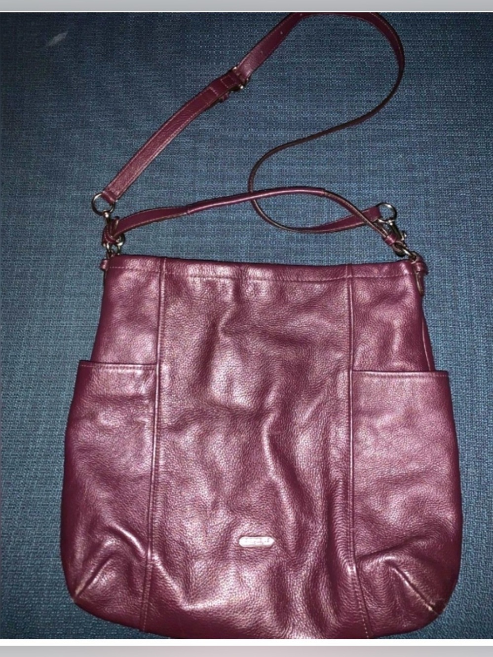 Coach Zoe Berry Pebbled Leather Bag